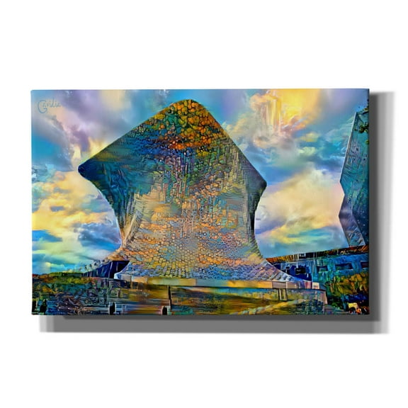 Epic Graffiti 'Mexico City Soumaya Museum' by Pedro Gavidia, Canvas Wall Art, 18"x12"