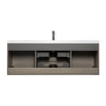 thumbnail image 4 of Demi Bonn 60" Floating Bathroom Vanity with Sink, Resin Top Basin and 2 Soft Close Drawers, 2 Storage Cabinet, Faucets and Drains Not Included, Gray, 4 of 9