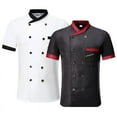 thumbnail image 6 of Ana Unisex Hotel Chef Clothes Stand Collar Button Short Sleeve T-shirt Tops, 6 of 7