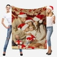 thumbnail image 3 of Custom Blanket with Photos Text Customized Blanket Personalized 7-Photo Collage Memorial Gifts Christmas Birthday Blankets for Family Friends Pets Mom Dad Wife Husband, 3 of 6