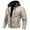 Khaki, variant on Men's Casual Solid-Colored Leather Jacket, Full-Zip Hooded Biker Jacket, Black, L