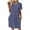 B126 Blue Plus Size Summer Dresses Clearance Under $5, variant on Summer Xqxayjr Women Summer Spring Flowy Pocket Knee Length Midi Swing Tshirt Dresses Vacation Dresses Under $5 Plus Size Short Sleeve Crewneck Striped Bohemian Black Formal Dresses