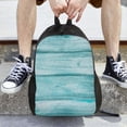 thumbnail image 6 of Defioc Teal Turquoise Wood Print Backpack -Travel,or Work Bookbag Daypacks with 15-Inch Laptop Sleeve and Dual Water Bottle Pockets, 6 of 6