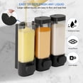 thumbnail image 4 of Dispensador de champú y acondicionador montado en la pared, negro, 4 of 6