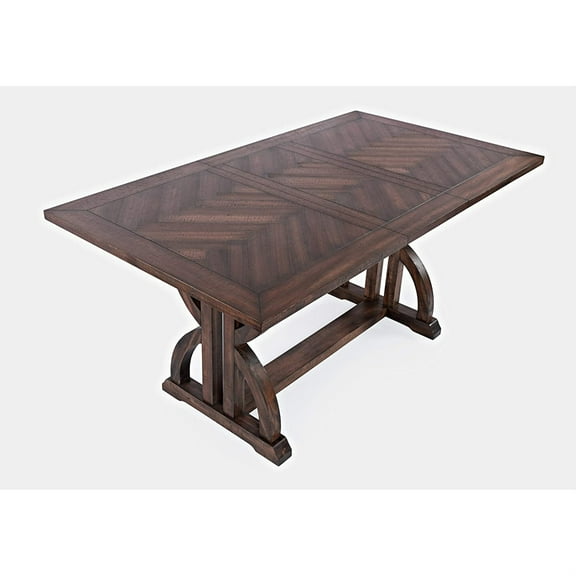 Jofran Fairview Transitional Herringbone Distressed Acacia Counter Height 78" Dining Table