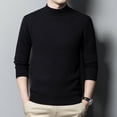 thumbnail image 2 of Suéter de lana de cuello semialto de otoño e invierno de color sólido de boutique suéter casual de tendencia para hombres suéter una generación de cabello, 2 of 5