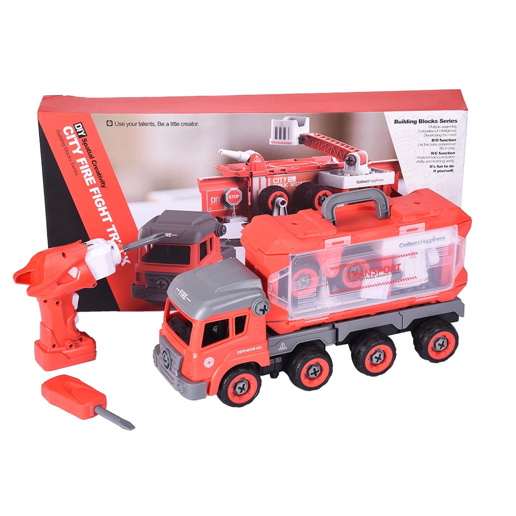 Take Apart Toys DIY Mini Fire TruckWith Working DrillCan Be Remote