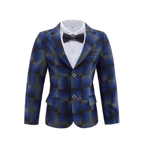 ETHAN Toddler Blue Blazer Kids Tuxedo Suit for Boys Elegant Boys Suits for Hoilday 5Y