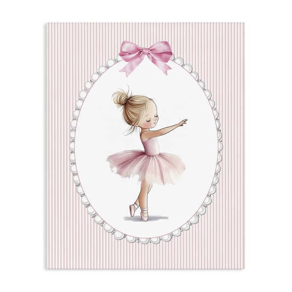 Stupell Industries Shabby Chic Blush Pink Ballerina Canvas Art, 16 x 20, by Christine Simpson Art