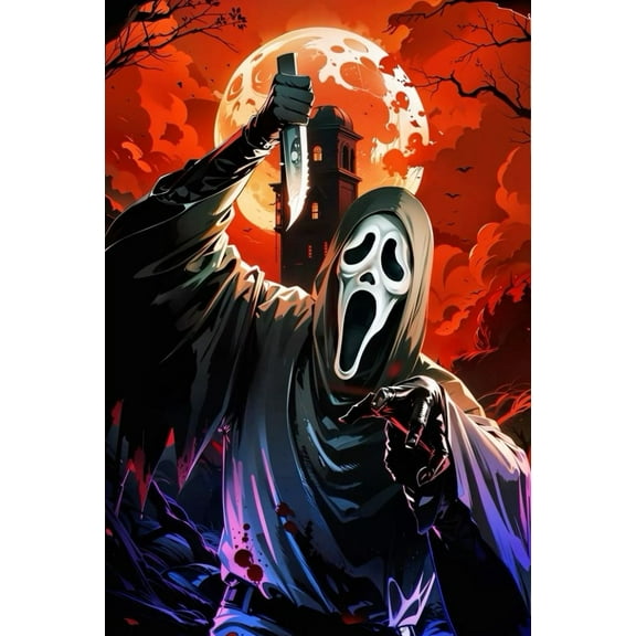 Diamond Art Painting Kits for Adults - Scream Full Drill Diamond Paintings for Beginners Round 5D Halloween Paint with Diamonds Pictures Gem Art Painting Kits DIY Adult Crafts Kits 12X16IN