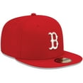 thumbnail image 3 of Men's New Era Red Boston Red Sox White Logo 59FIFTY Fitted Hat, 3 of 6