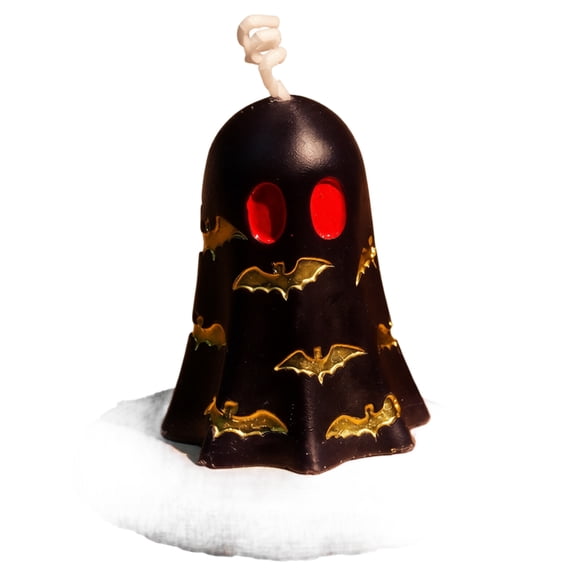 Gothic Gold Foil Star Moon Ghost Shaped Soy Candle, 4 Color Matte Ghost Candle for Bedroom Indoor Halloween Holiday Spooky Atmosphere Ornament