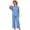 Blue, variant on Two Piece Sets For Women Spring Travel Vacation Outfits 2026 Casual Linen Blend Button Down Long Sleeve Shirt And Elastic Waist Wide Leg Pants Set For Daily Wear And Office Casual 2XL Wine