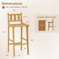 thumbnail image 3 of Costway 1 PCS 30" Teak Wood Bar Stool with Footrest & Backrest Wooden Bar Height Chair, 3 of 9