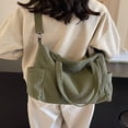 thumbnail image 4 of LNGOOR Solid Color Corduroy Tote Bag For Women Commuting Large Capacity Student Class Single Shoulder Crossbody Handbag Simple Work Double Handle Shopping Bag, 4 of 7