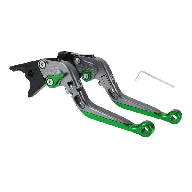 Palancas de freno y embrague cortas y largas para Yamaha YZF R1 99-01, palanca de freno ajustable en 6 posiciones, aleación de aluminio, mango de titanio con extremo verde