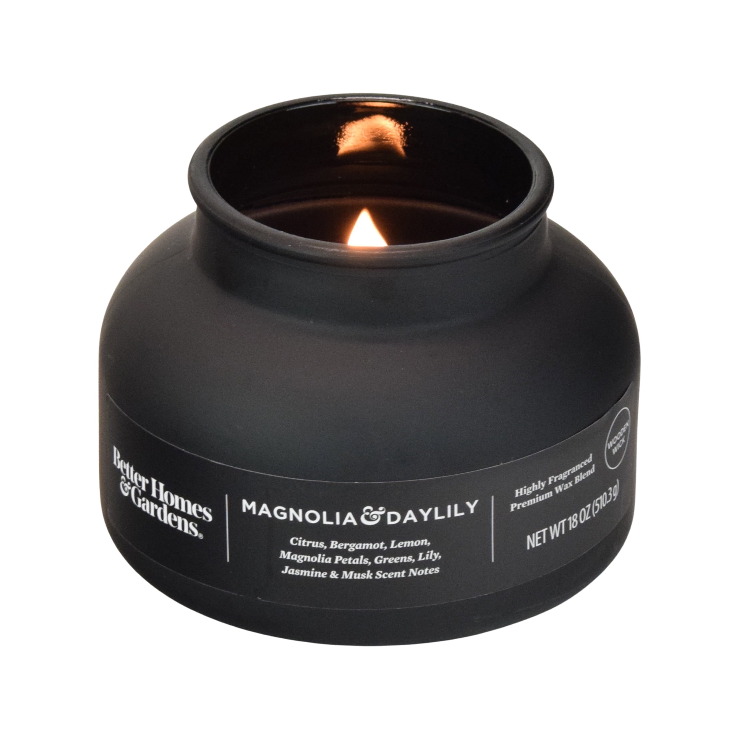 (2 pack) Better Homes & Gardens Magnolia and Daylily Scented Wooden Wick 18oz Bell Jar Candle