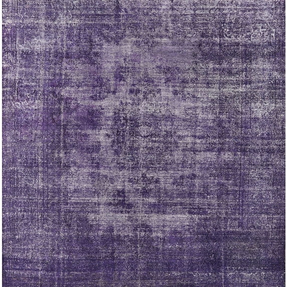 Ahgly Company Indoor Square Mid-Century Modern Purple Haze Purple Area Rugs, 8' Square