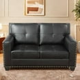 thumbnail image 4 of TrumanPick Leather Sofa Couch Set, Modern Sofa and Loveseat Sets, Modular Sectional Couch Furniture Sets for Living Room, Black, 4 of 6