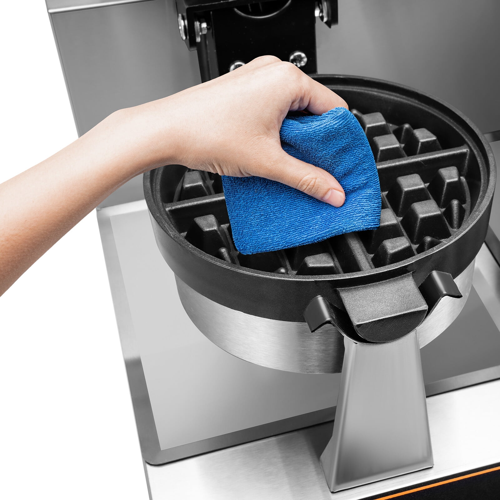 Electric Double-Headed Waffle Maker, Nonstick Rotating Baker Machine 1500W