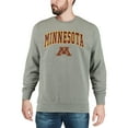 thumbnail image 4 of Men's Colosseum Heather Gray Minnesota Golden Gophers Arch & Logo Crew Neck Sweatshirt, 4 of 5