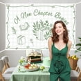thumbnail image 3 of 6x4FT Green Storybook Baby Shower Backdrop A New Chapter Begins Photography Background Floral Book Bridal Shower Wedding Engagement Bachelorette Party Decorations Banner Photo Booth Props, 3 of 6