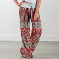 thumbnail image 2 of Dyegold Lounge Pants Women Comfy Casual Pajama Y2k Pants Floral Print Drawstring High Waist Wide Leg Palazzo Lounge Pants, 2 of 6