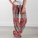 thumbnail image 1 of ICHUANYI Clearance Women's Spring/Summer High Waist Pants Printed Fashion Flower Print Waist Wide Leg Pants(Red, XXL) ICHUANYI WER2023081006652, 1 of 6