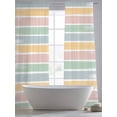 thumbnail image 5 of Color Stripes Sheer Curtains 2 Panels Set Pink Blue Green Striped Gradient Brush Texture Sheer Window Curtains Light Filtering Rod Pocket Voile Drapes for Bedroom Living Room 52"X96", 5 of 8