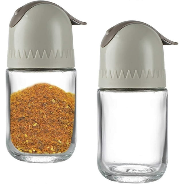 Salt and Pepper Shaker Set, 2 Pieces Salt and Pepper Shakers for Kitchen, Table, Outdoor (Grey)