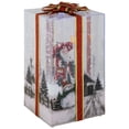 thumbnail image 4 of Northlight Musical Santa Lighted Snowing Gift Box Glittered Christmas Decoration - 12", 4 of 7