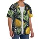 thumbnail image 2 of Balery Citrus Fruits Elegant Lemons Camisa Casual de Manga Corta con Botones para Hombre, Texturizada, Estilo Cubano, para Playa, Verano-X-Large, 2 of 5
