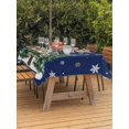 thumbnail image 2 of Outdoor Tablecloth with Umbrella Hole and Zipper, Blue Christmas Rectangle Table Cloth 52x70 Inch Waterproof Tablecloth, Xmas Christmas Tree Snowflake Picnic Table Cover for Patio Camping, 2 of 7