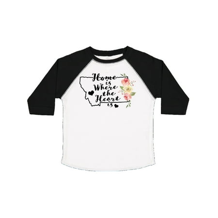 

Inktastic Montana Home is Where the Heart is with Watercolor Floral Gift Toddler Boy or Toddler Girl T-Shirt