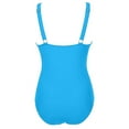thumbnail image 4 of Ecqkame Women's New One Piece Swimsuit Fashion Solid Color Bathing Suits Tummy Control Mesh Sheer Tankini Swimsuit Sky Blue XL, 4 of 8