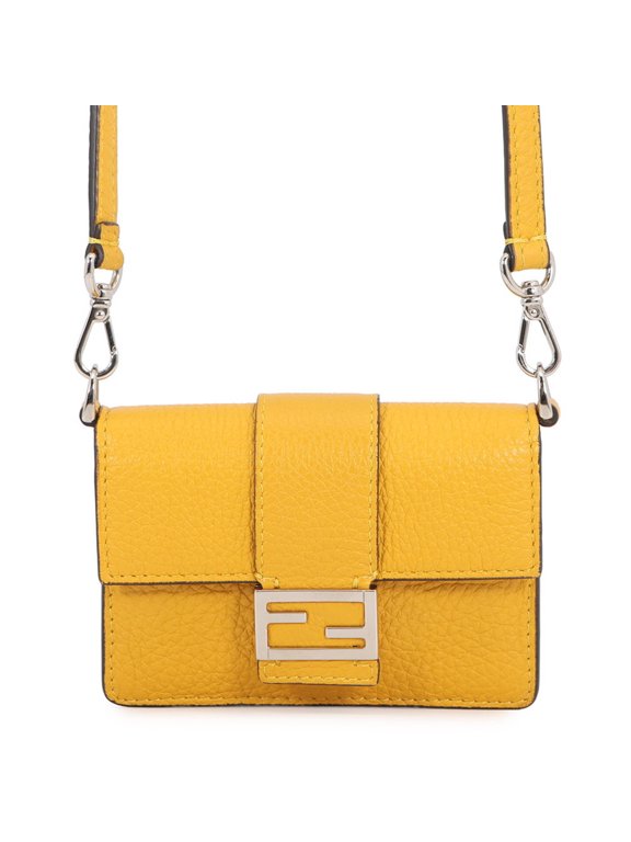 Pre-Owned Fendi Shoulder Bag Micro Flat Baguette Pouch Leather 7M0311 FENDI Wallet Handbag