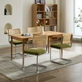 thumbnail image 3 of Homy Casa Mid Century Dining Chairs Set of 2, Cane Back Kitchen Chairs for Cozy Dining Room, Green, 3 of 8