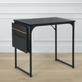 thumbnail image 6 of Homy Casa Computer Desk 32 inch Study Writing Table with A Storage Bag Space Saving for Home Office, Modern Simple Style PC Desk, Black Metal Frame, Black Table Top, 6 of 9