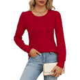 thumbnail image 2 of SOMER Womens Tops Long Sleeve Shirts Dressy Casual Blouse Pleated Puff Tunic Tops for Going Out,2025 Fall, 2 of 9