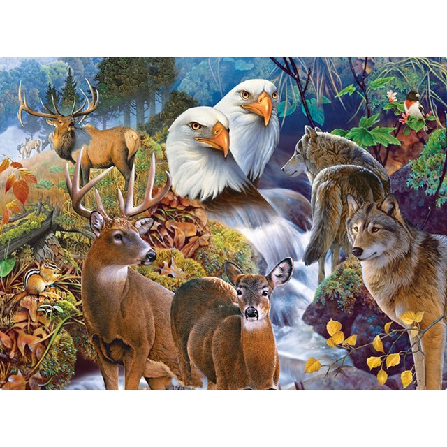 Taladro diamante pintura (DE2864) 5D DIY completo bosque animales punto de cruz bordado 40x50cm FLhrweasw Nuevo