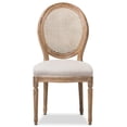 thumbnail image 3 of Baxton Studio Adelia French Vintage Cottage Weathered Oak Finish Wood and Beige Fabric Upholstered Dining Side Chair, 3 of 8