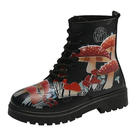 

DVKOVI Country Concert Dress for Women Western Ankle Boots for Women Boots Autumn and Winter New British Fashion Workwear High Top Women s Boots Boots Women Flat Heel Cowboy Boots Women Black 40