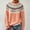 Orange, variant on Endives Women's Sweaters Isle Geometric Print Crew Neck Long Sleeve Knit Pullover Sweater Casual Fall Top M
