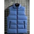 thumbnail image 3 of Cenuakty Menacute;s Puffer Vest Solid Color Stand Collar Quilted Waistcoat Fall Winter Casual Outdoor Sleeveless Padded Jacket Coat, 3 of 6