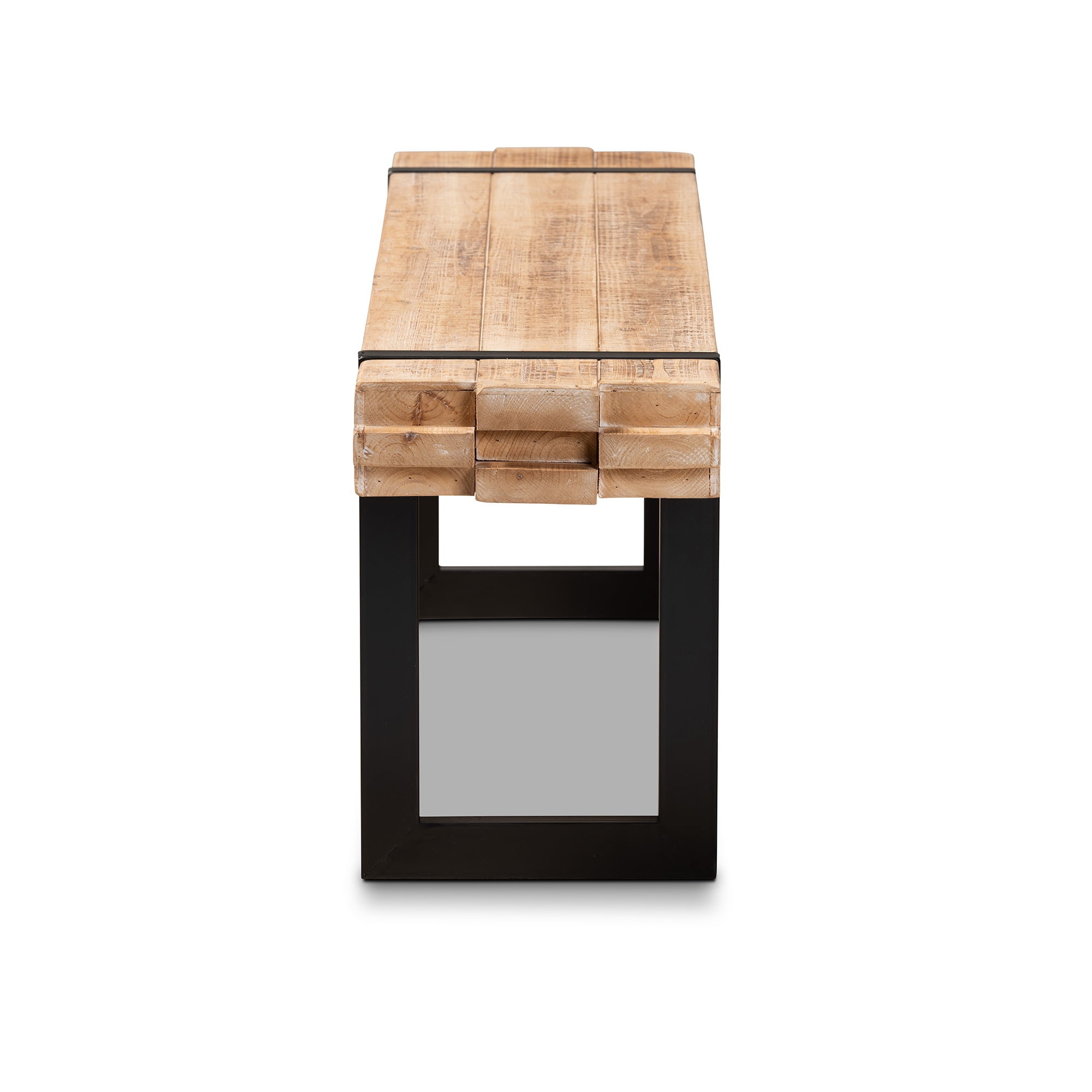 Baxton Studio Medium Density Fiberboard Bench with Rustic and Industrial Design, Natural Brown