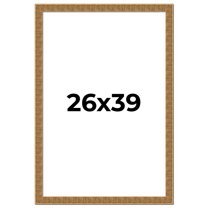 26x39 Frame Black and Gold Distressed Solid Wood Sonoma Picture Frame | 1.625 Inch Moulding Width |