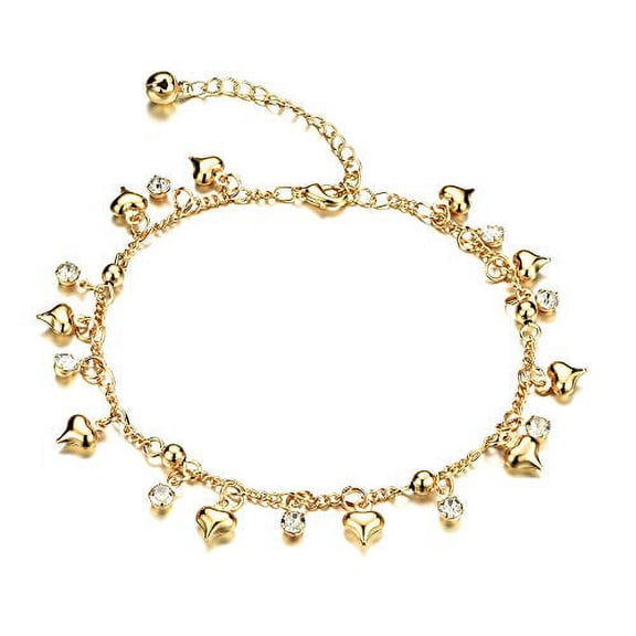 Star Jewelry Heart Ankle Bracelet for Women Gold Adjustable Beach Chain Anklet Foot Jewelry