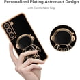 thumbnail image 2 of for Samsung Galaxy S22 Plus Case Cute 6D Astronaut Case with Stand Function Luxury Plating Case Cover Slim Fit Soft TPU Shockproof Bumper Protective Electroplated Case for Girls Boys,Black, 2 of 13