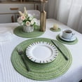 thumbnail image 1 of Paokuoon Heat Resistant Table Mat 2 Pcs Round Table Mat Set Woven Placemats Dining Table Non Slip Coasters Heat Resistant Bowl Pads Drink Anti scalding Drink Mat, 1 of 7