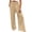 BW50_Khaki, variant on Dwellite Womens Cotton Linen Pants Casual Wide Leg High Waist Long Palazzo Trousers with Pocket Light Gray 2XL